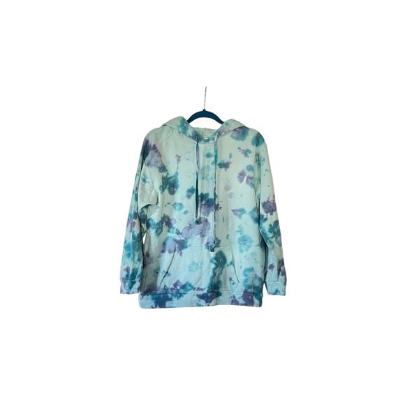 Victoria's Secret Pink Fleece Pullover Sweatshirt Hoodie Tie Dye Medium - Picture 1 of 7